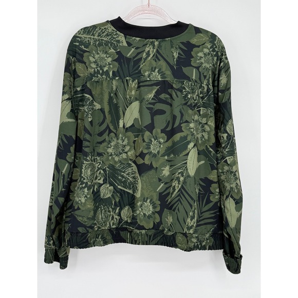 Old Navy Active Floral Jacket Green Tropical Print Zip Up Lightweight Sz XXL - Picture 4 of 10